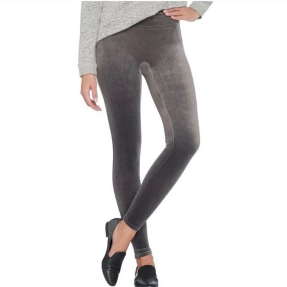 Spanx Grey Velvet Leggings | Size M - Picture 1 of 7